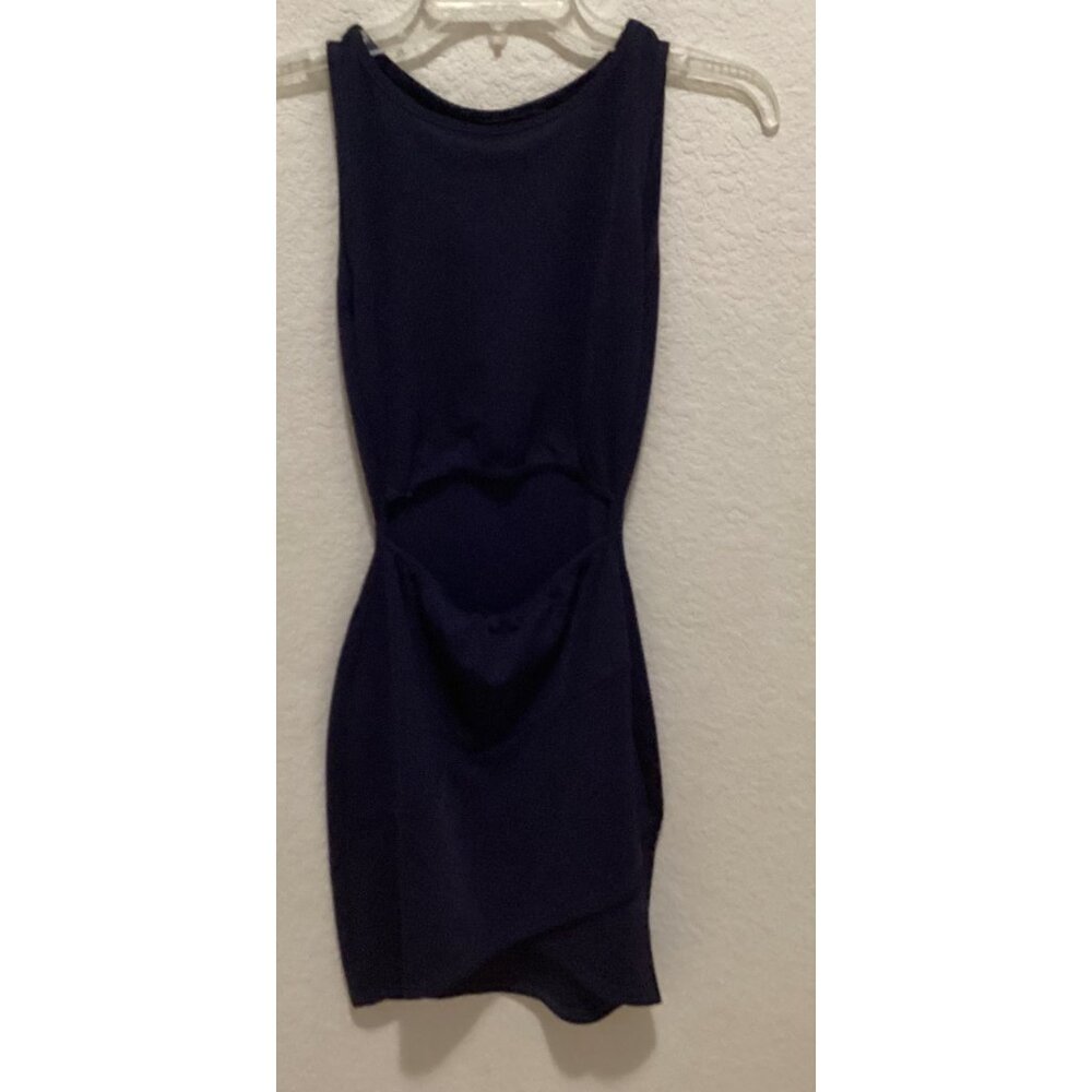 Sleeveless Blue Bodycon Dress With Cutout Detail Size 2